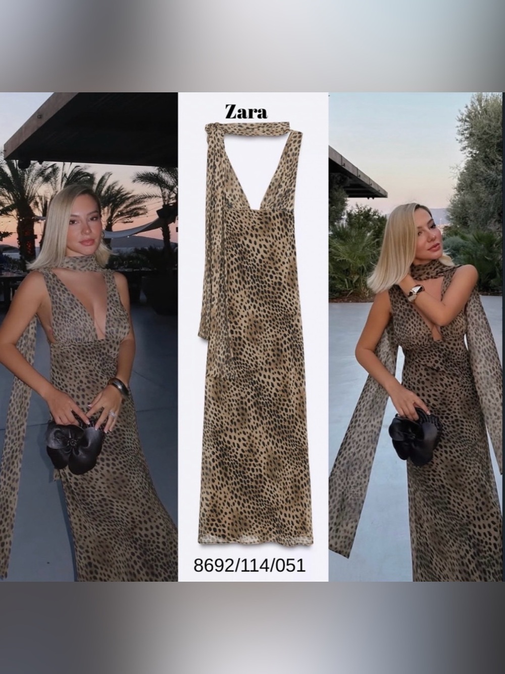 Zara Brown Leopard-Print Maxi Dress - Picture 3 of 12